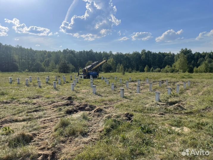 Железобетонные сваи с установкой