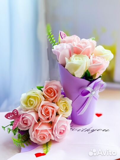Букет из мыльных роз