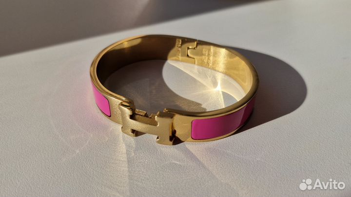 Браслет Hermes Clic Clac H PM Rose Candeur Gold