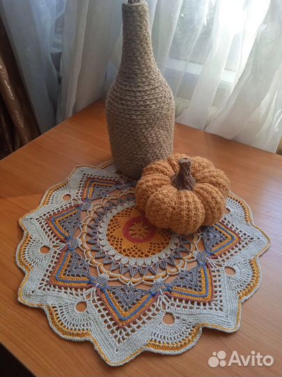 Тыква вязаный осенний декор