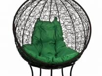 Кресло из ротанга Orbis зеленая подушка