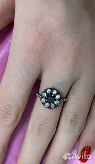 Серебряный набор серьги и кольцо 925