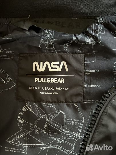 Бомбер pull and bear куртка ветровка (черный)