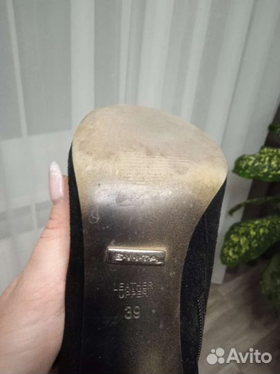 Сапоги ботфорты 39 размер замшевые