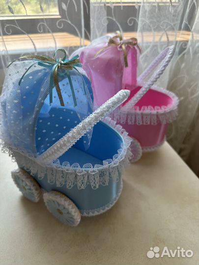 Коляски для сбора денег на мальчика и девочку