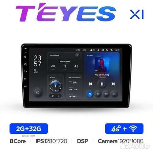 Магнитола Teyes X1 4G,2/32Гб,IPS,DSP,10 дюймов