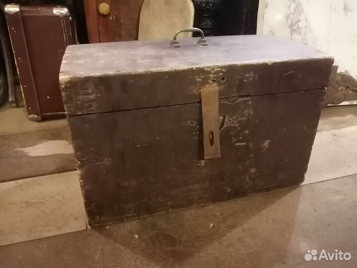 Старый сундук, ящик зип дерево СССР