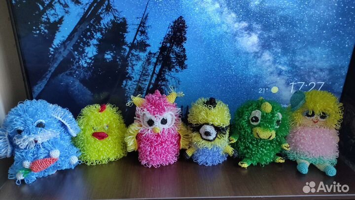 Мочалки ручной вязки.Мочалки- игрушки рукавички