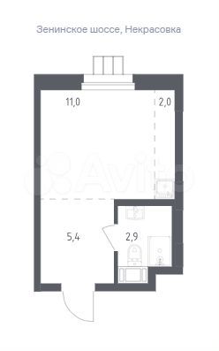 Апартаменты-студия, 21,3 м², 3/17 эт.