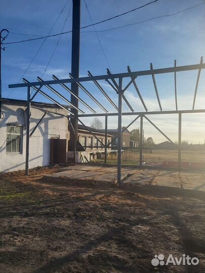 Сварочные работы. Строительство ангара. Гаража