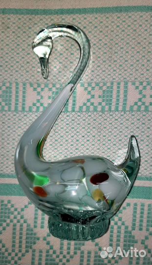 Стекло фигурка статуэтка лебедь