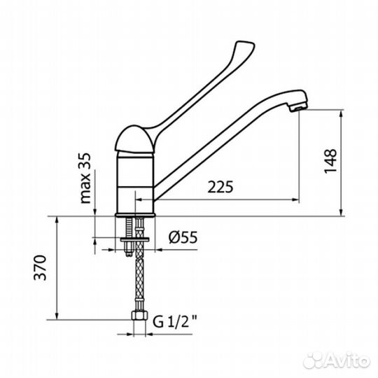 Смес-ль хир. ручка хром Webert Semplice SP9201020