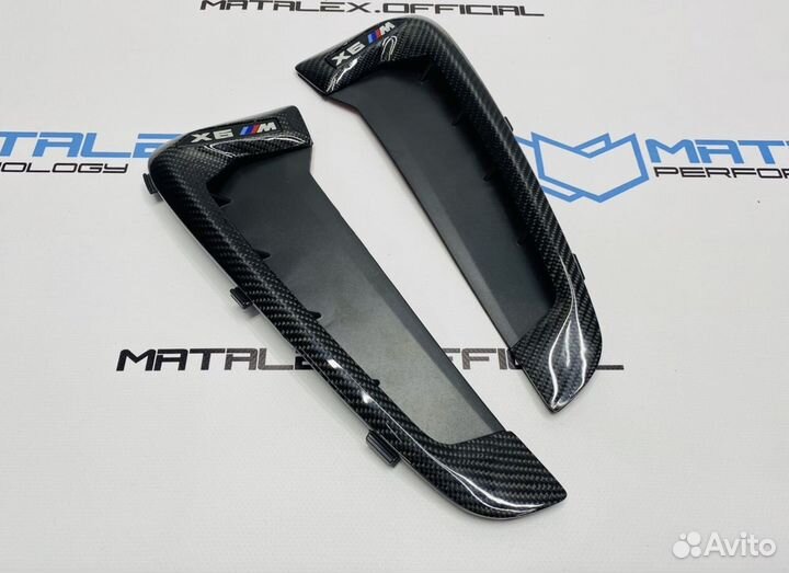 Жабры на крылья BMW X6 F16, карбон, стиль X6m