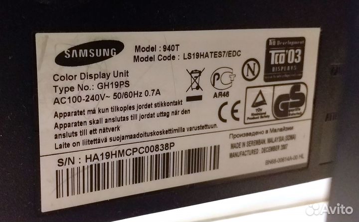 Монитор Samsung syncmaster 940T, 19 дюймов