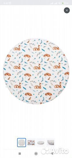 Новая простыня на круглую детскую кроватку