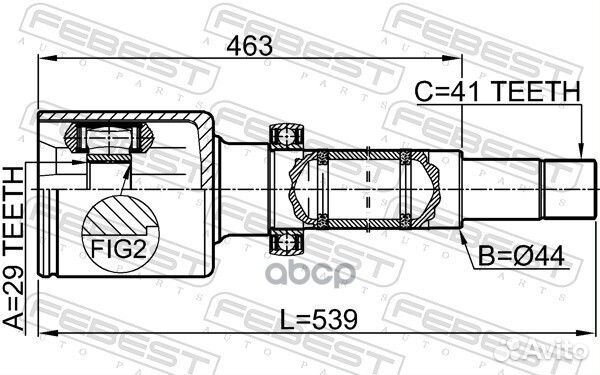 ШРУС внутр правый ford transit TT9 2006-2013