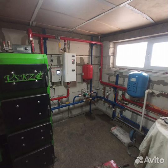 Установка котла,монтаж отопления, тёплый пол