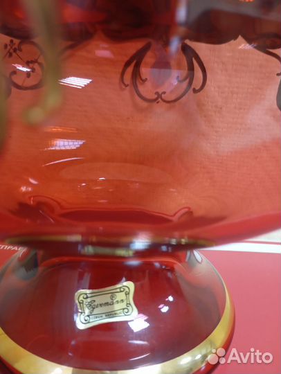 Конфетница цветное стекло, Богемия