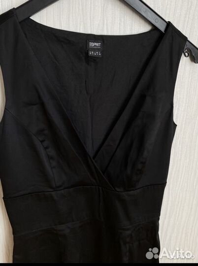 Платье черное атласное р-р S