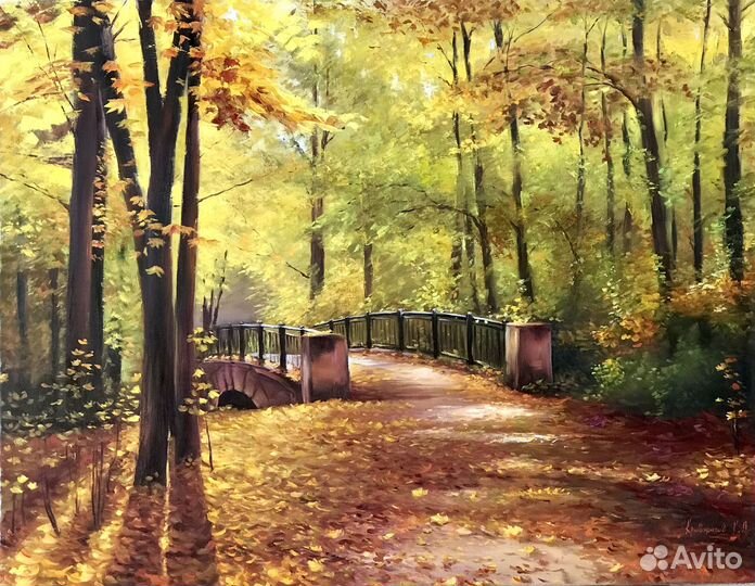 Картина маслом на холсте осень