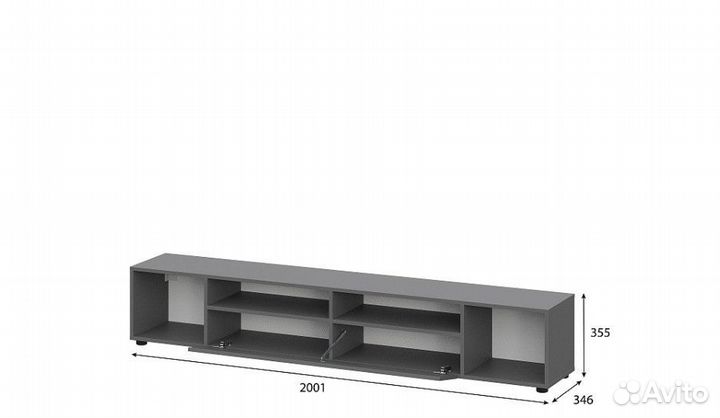Тумба тв графит 2 метра, без предоплаты