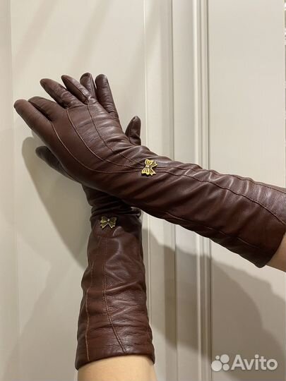 Перчатки женские кожаные