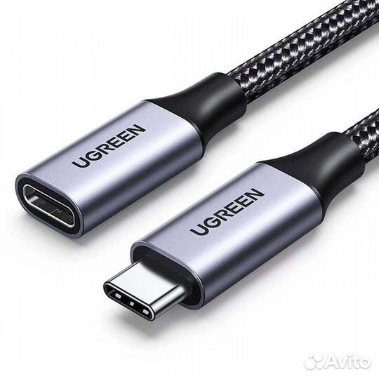 Кабель ugreen US372 (30205) 1 м темно-серый USB-C
