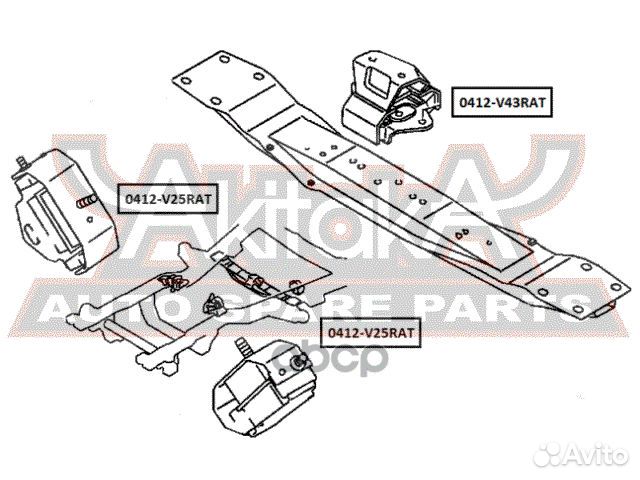 Опора двигателя mitsubishi pajero 2 -99 задн.AT