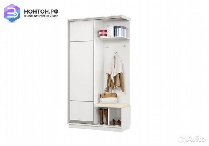 Прихожая-купе Альнаир с сиденьем белая