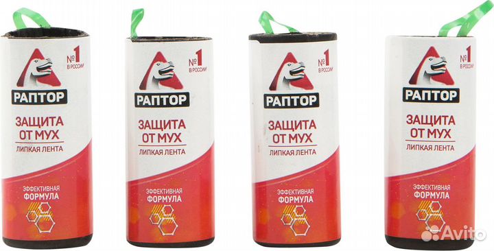 Липкая лента от мух Раптор 4 шт