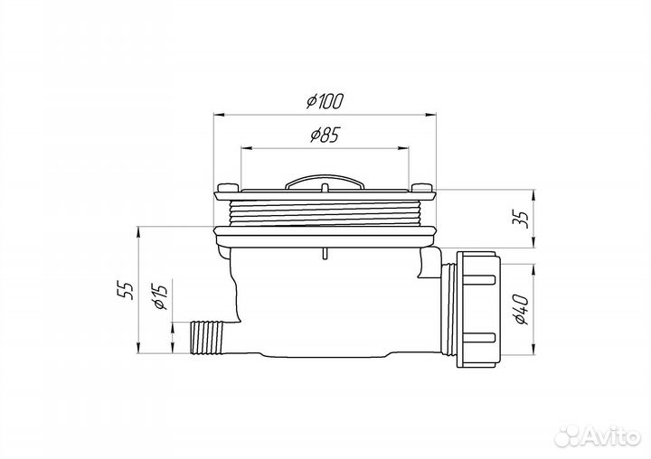 Сифон для поддона Grossman GR-S90 Strong