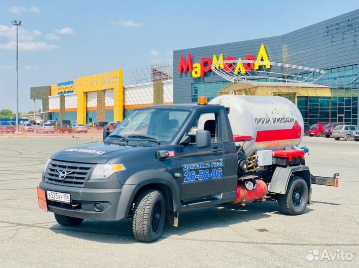 Заправка газом газгольдера,баллонов