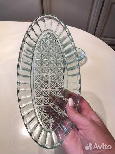 Блюдо купоросное стекло винтаж СССР новое