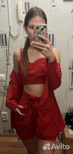 Костюм тройка с шортами женский