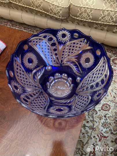 Ваза для фруктов Гусь-Хрустальный завод