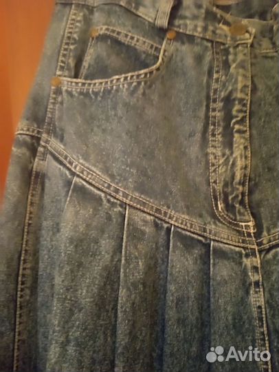 Юбка джинсовая винтаж варенка на кокетке