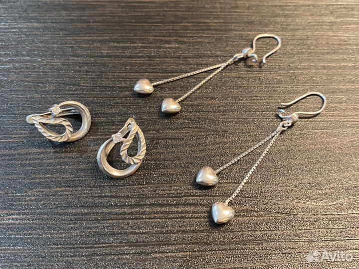 Серьги серебро 925