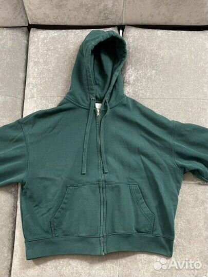 Зеленое зип худи h&m