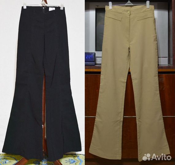 Брюки кожа,замша,клеш,бананы(Англия,Франция р42,44