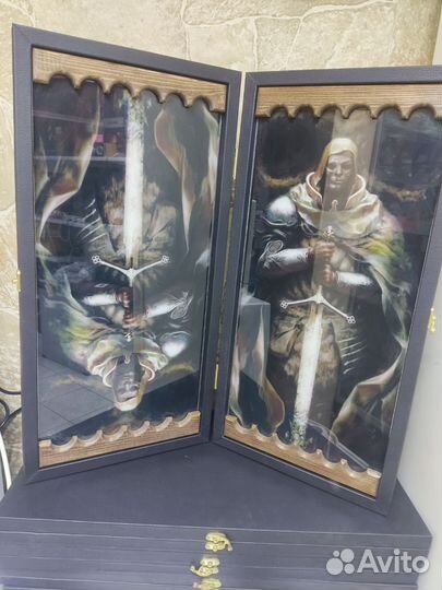 Нарды ручной работы со стеклом