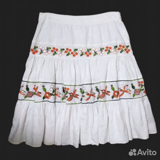 Юбка белая льняная 50 размер