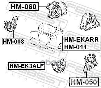 Подушка двигателя перед прав HM008 Febest