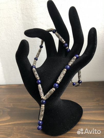 Серебряное колье 925 с лазуритом Винтаж