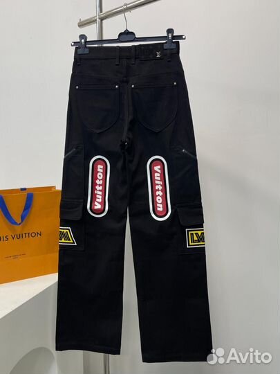 Джинсы мужские черные Louis Vuitton