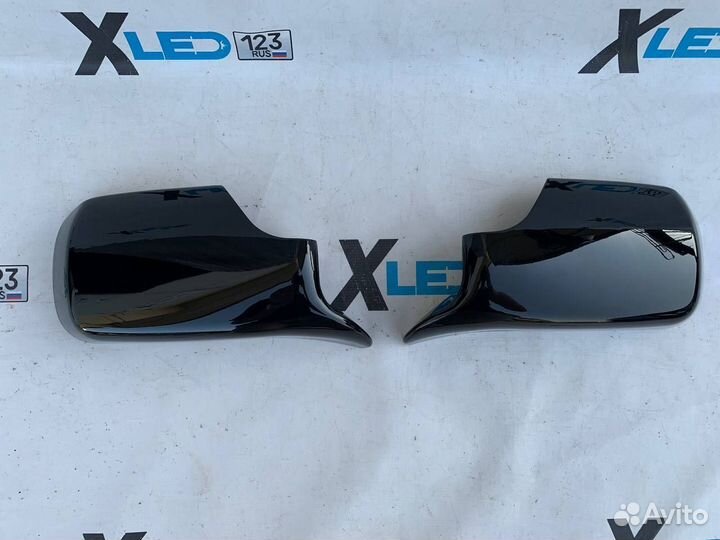 Накладки на крышки зеркал BMW E46 M чёрный глянец