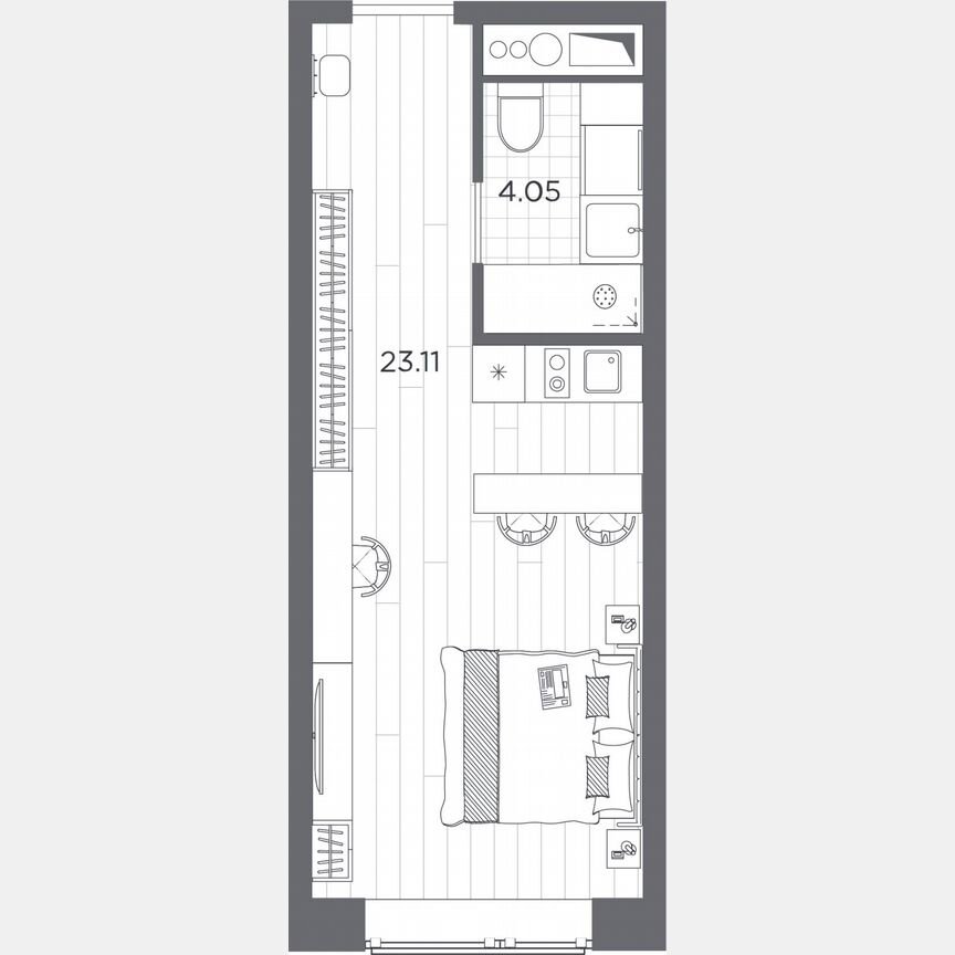 Апартаменты-студия, 27,2 м², 4/14 эт.