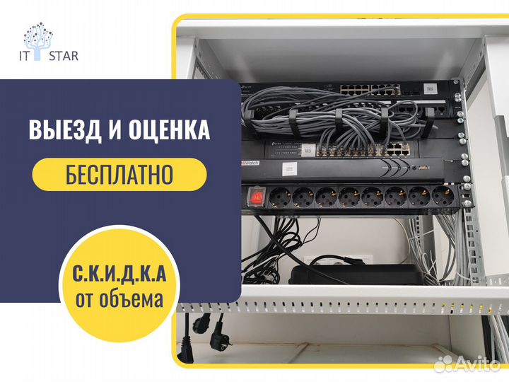 Монтаж скс, слаботочных систем, видеонаблюдение