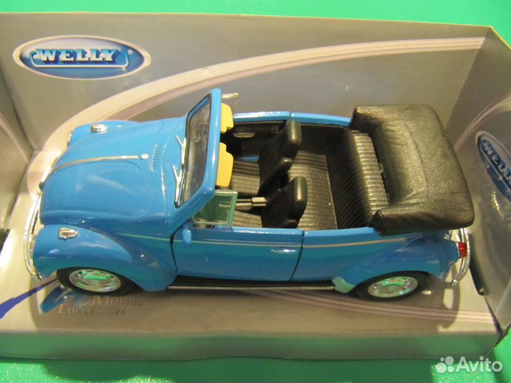 Модель фольксваген жук кабриолет 1 32 Welly новая