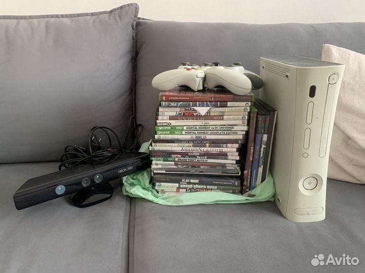 Xbox 360 (прошивка Lt 2.0) с дисками и kinect