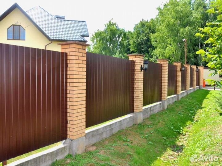 Заборы из профнастила, евроштакетника, 3D